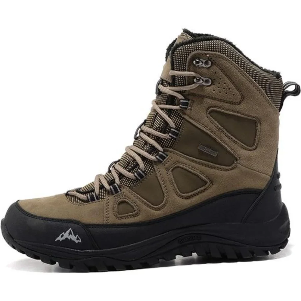 Men's Winter Waterproof Snow Hiking Boots Non Slip Trekking Outdoor Riding Boots